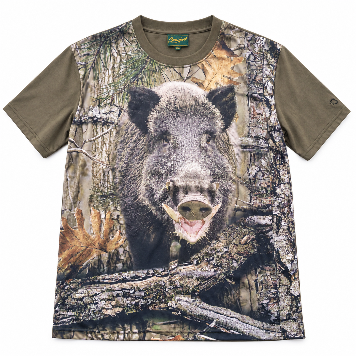 Camiseta Benisport con jabalí talla 3XL sobre fondo blanco