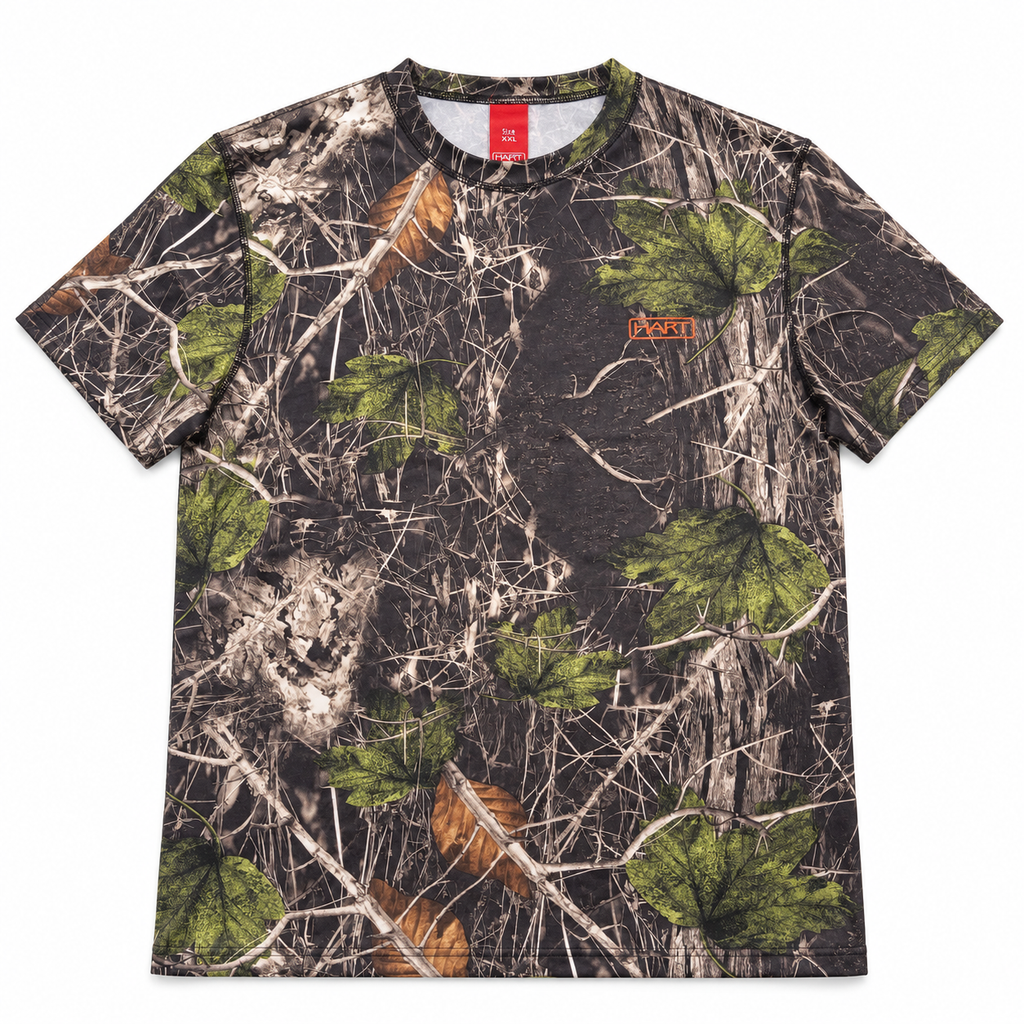 Camiseta HART Crew-S Camo Forest talla XXL sobre fondo blanco