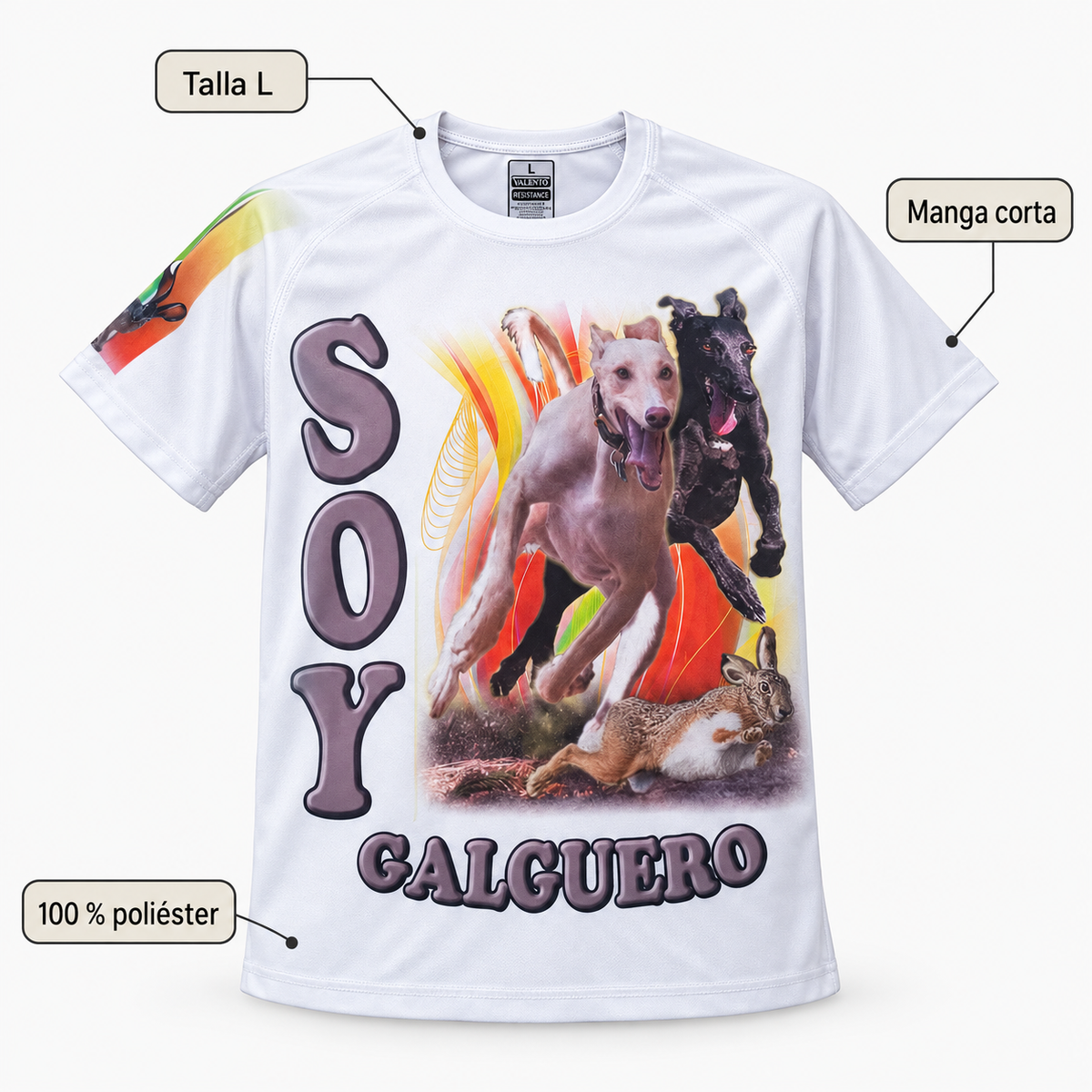 Características de la camiseta Valento Soy Galguero talla L