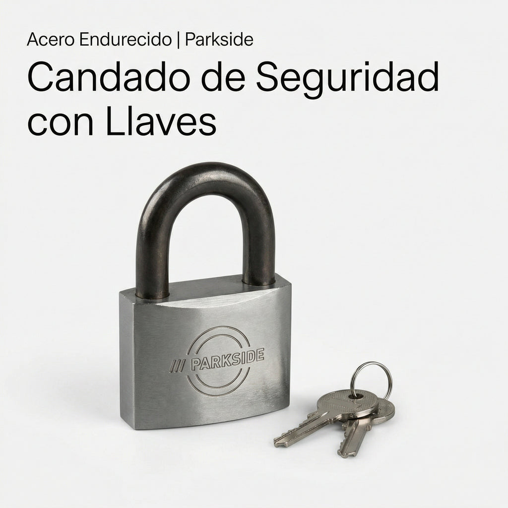 Candado de Seguridad Acero Endurecido con 2 Llaves | Parkside