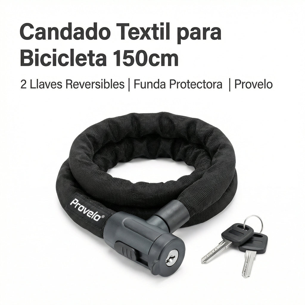 Candado Textil para Bicicleta 150cm con 2 Llaves | Provelo