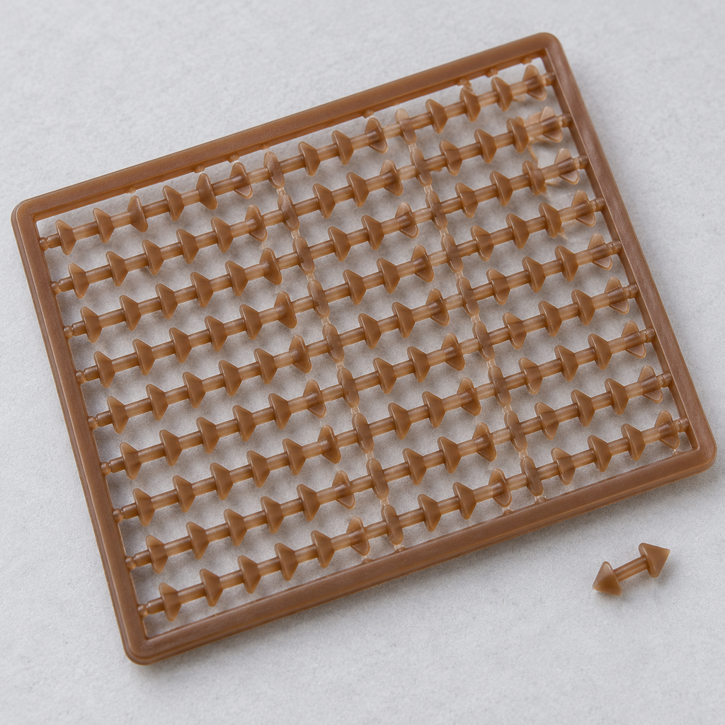 Carp Spirit Classic Boilie Stops Brown x100, detalle de la plancha