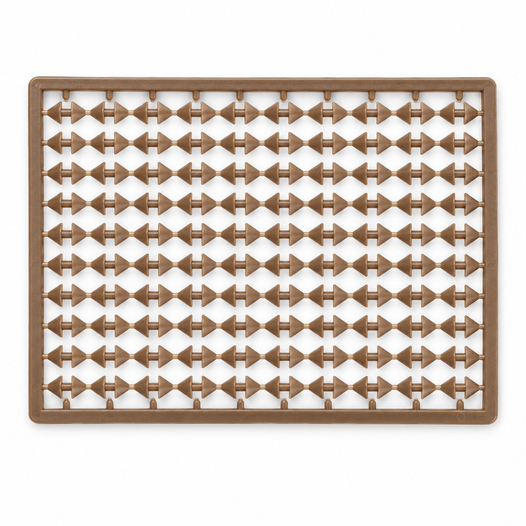 Carp Spirit Classic Boilie Stops Brown x100 sobre fondo blanco