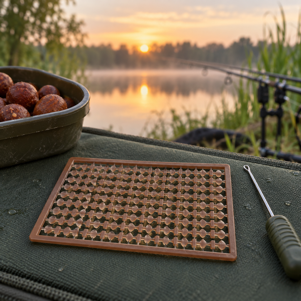 Carp Spirit Classic Boilie Stops Brown x100 en ambiente de pesca