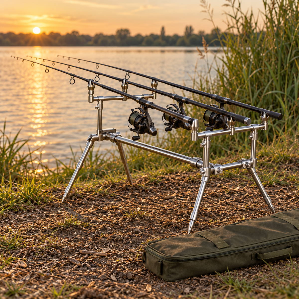 Rod pod Carp Spirit INOX 300 en una jornada de pesca