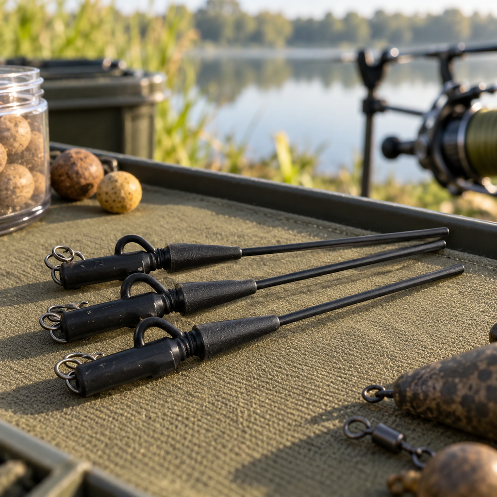 Carp Spirit Classic Anti-Tangle Rigid Clip Black 75 mm x3 en ambiente de pesca