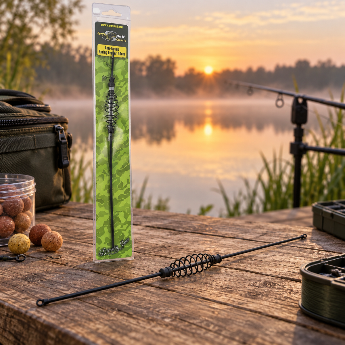 Carp Spirit Anti-Tangle Spring Feeder en ambiente de pesca