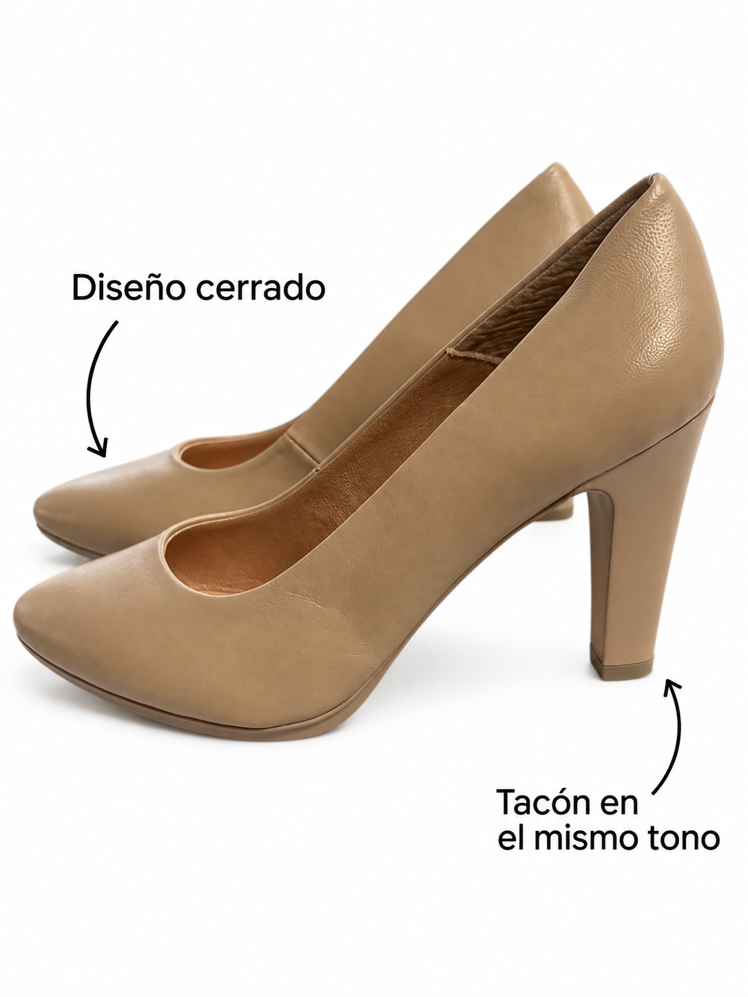Diseño cerrado y tacón en el mismo tono de los salones Chamby 4330