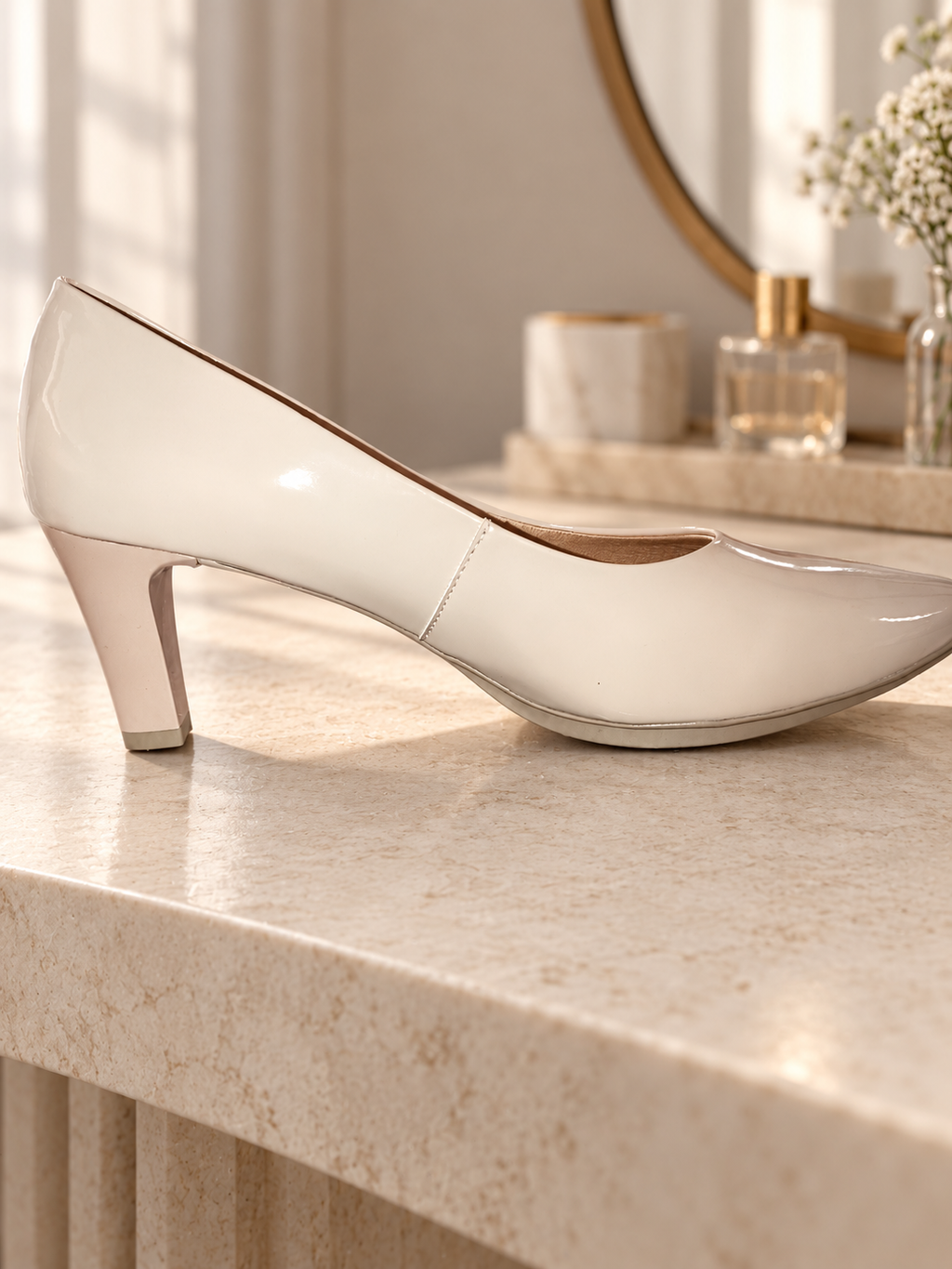 Chamby 4276 charol nude talla 40 — ambiente — unidad Z-13, puntera recortada en original