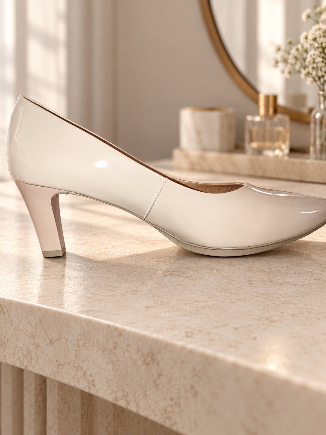 Chamby 4276 charol nude talla 40 — ambiente — unidad Z-13, puntera recortada en original