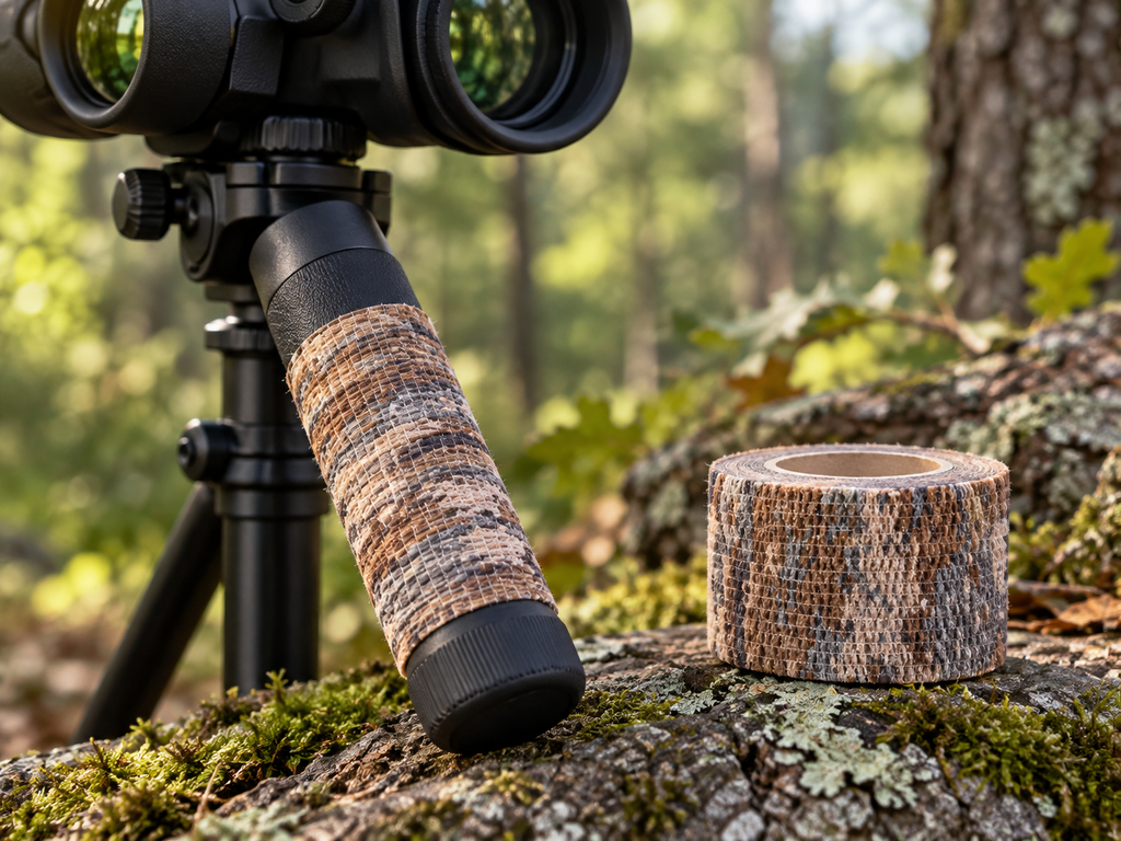 Cinta Delta Tactics Woodland aplicada a equipo de observación