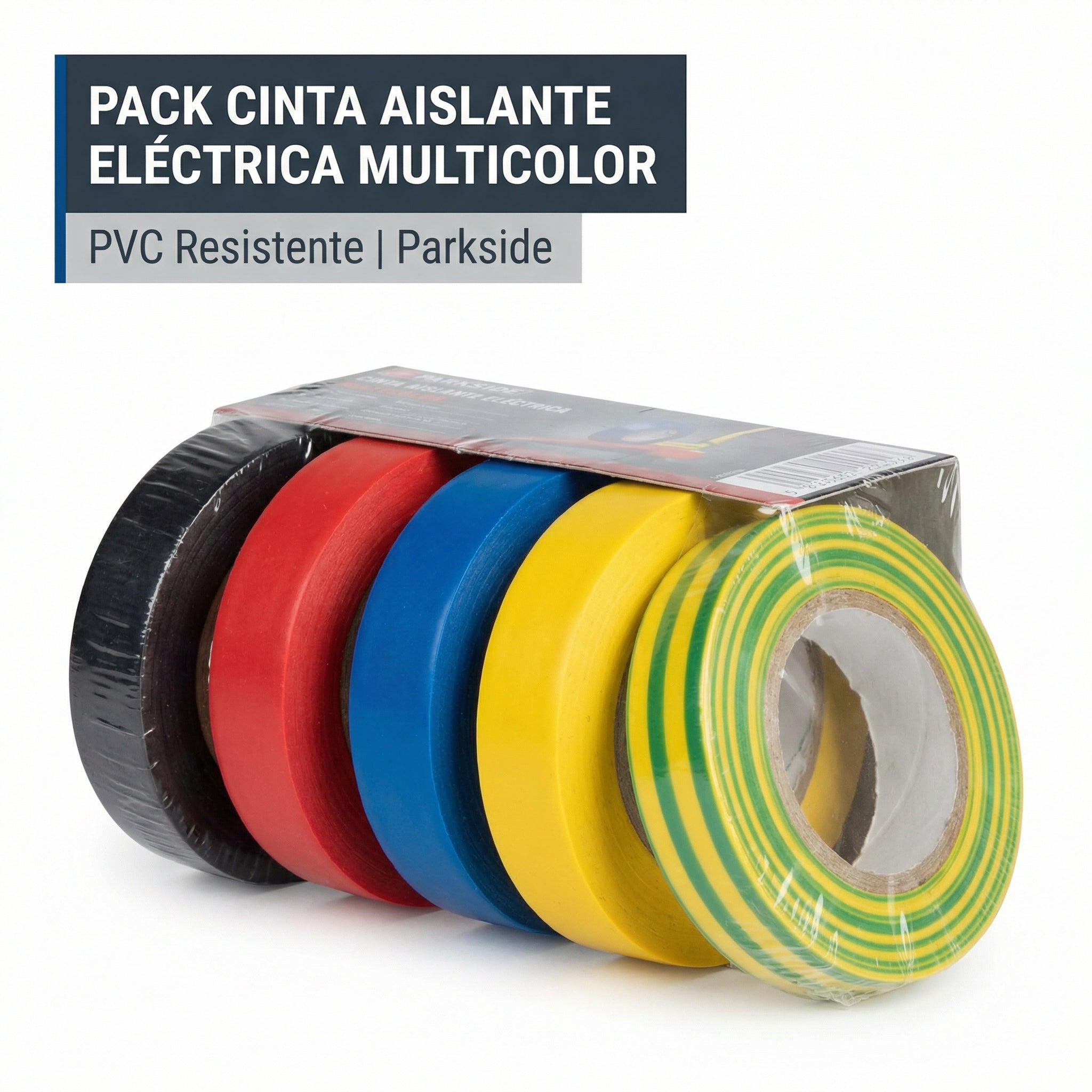 Pack Cinta Aislante Eléctrica PVC Multicolor | Parkside
