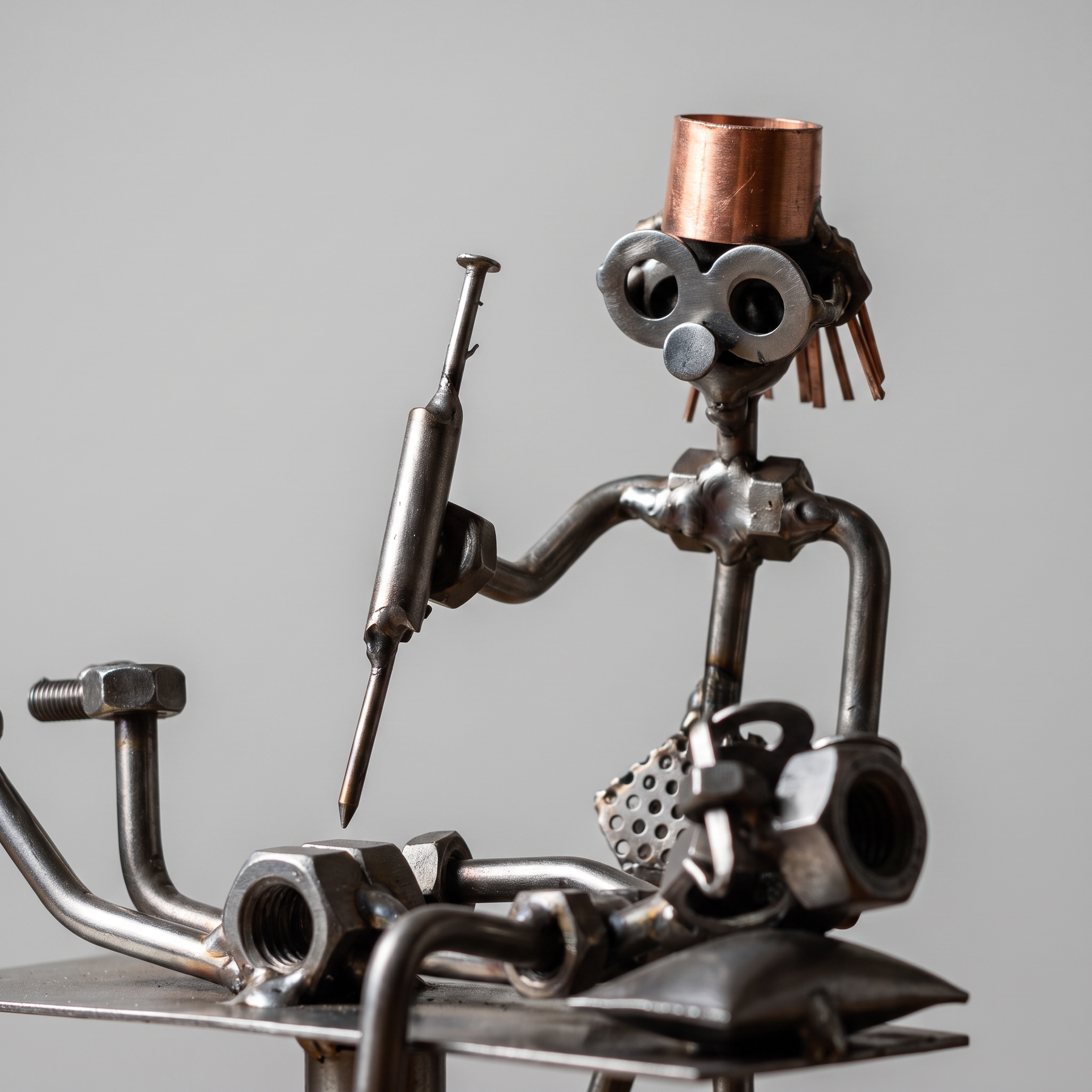 Figura artesanal cirujano - detalle artesanía