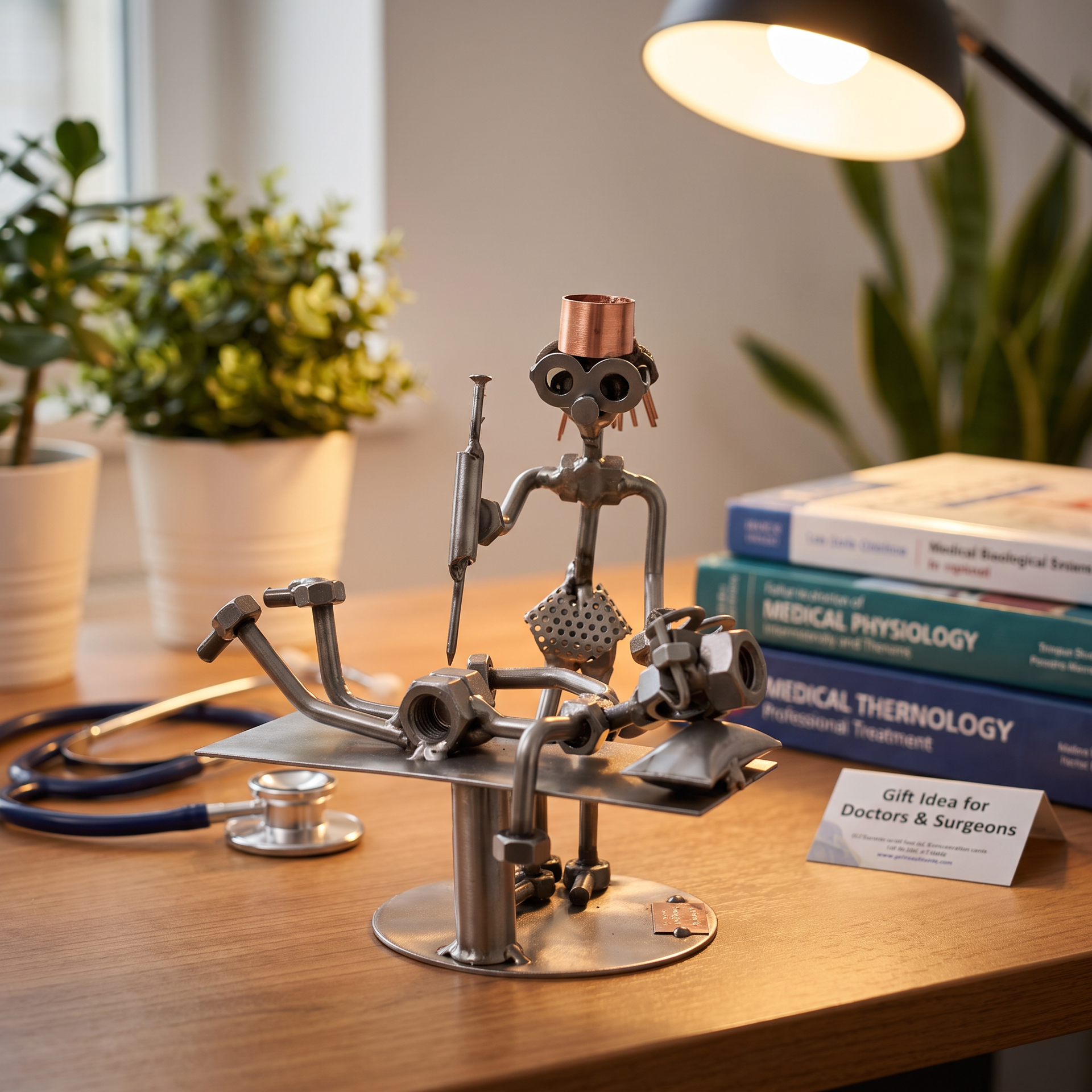 Figura artesanal cirujano - decoración consulta médica