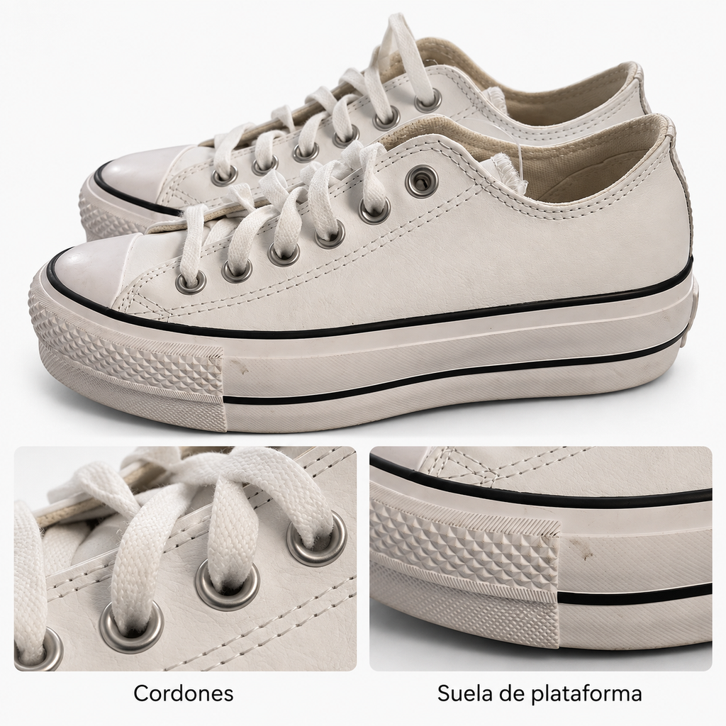 Converse All Star Lift blancas 561680C talla 36 — cordones y suela de plataforma