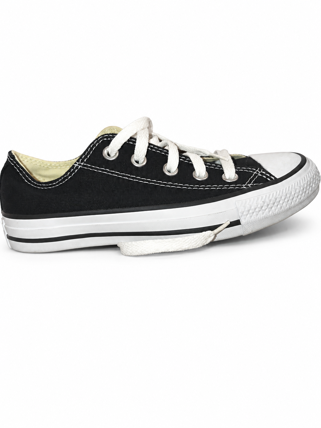 Converse All Star OX M9166C negras talla 36 — portada, con marcas y cordón original