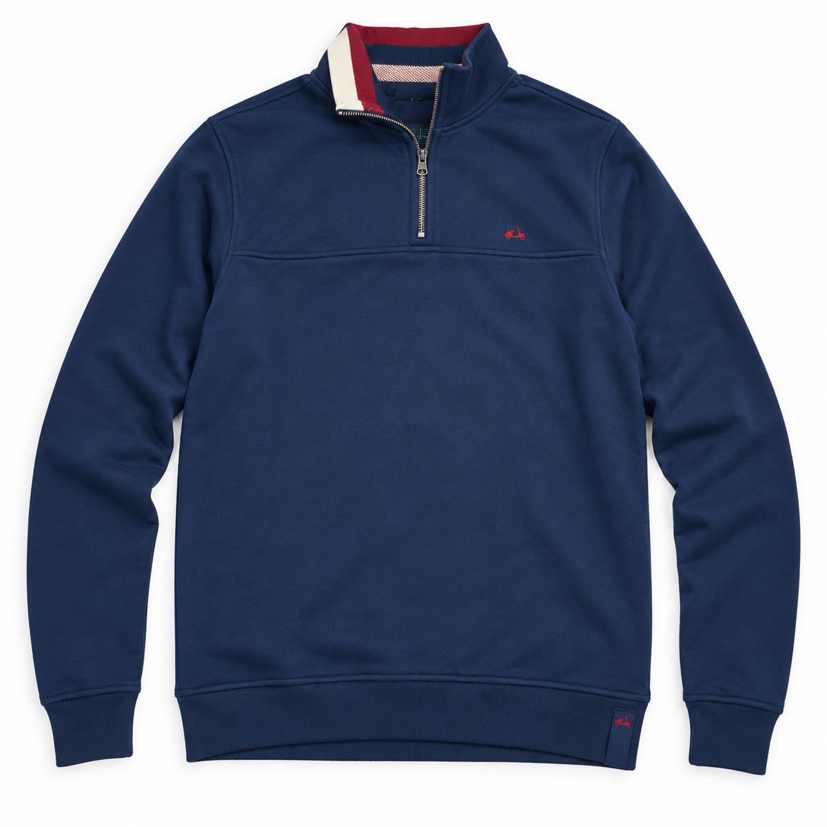Sudadera Cool Bike SC-102 CB azul marino con media cremallera · Tallas S y XL · detalle