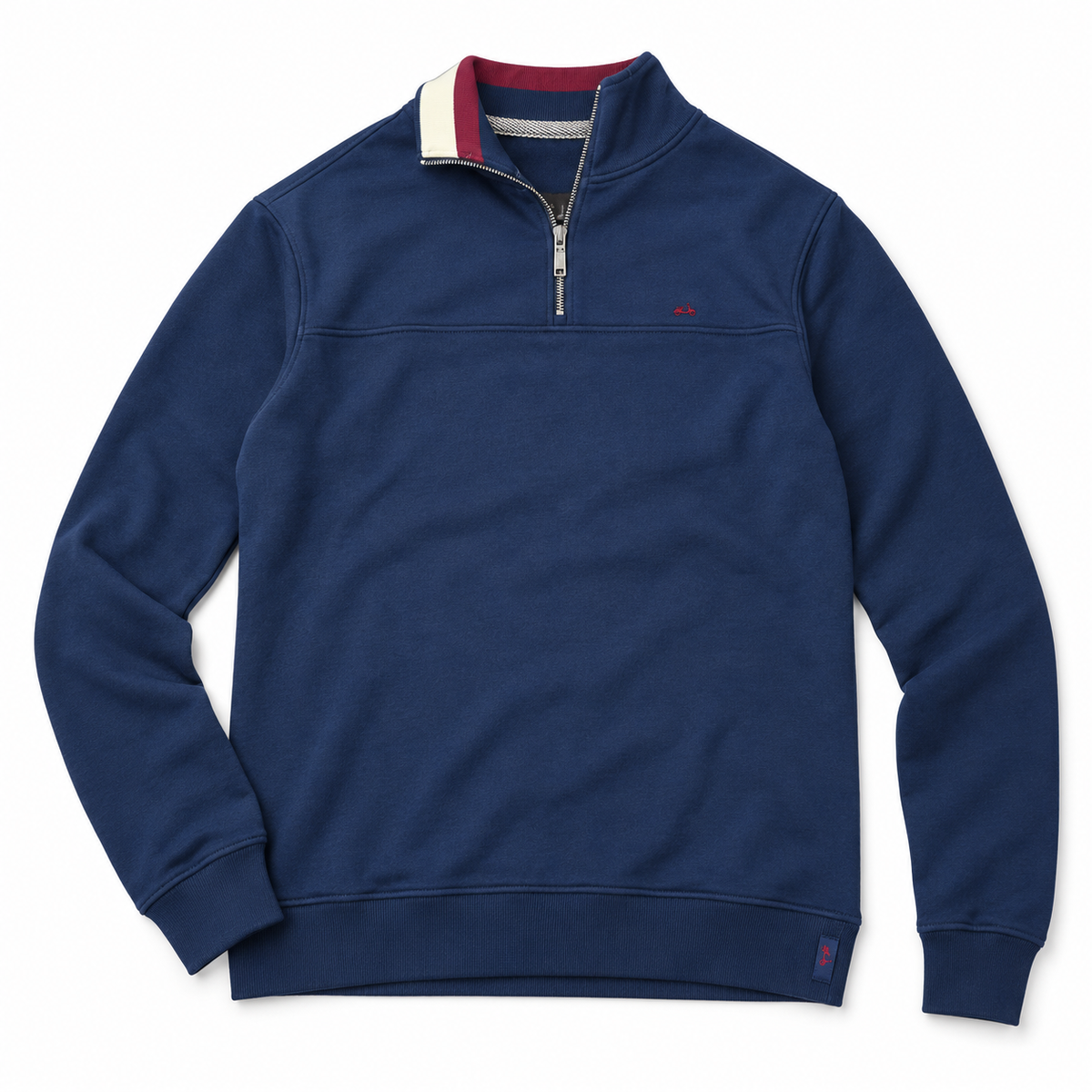 Sudadera Cool Bike SC-102 CB azul marino con media cremallera · Tallas S y XL · presentacion