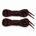 Cordones Chiruca de 160 cm negros con detalles rojos y grises sobre fondo blanco