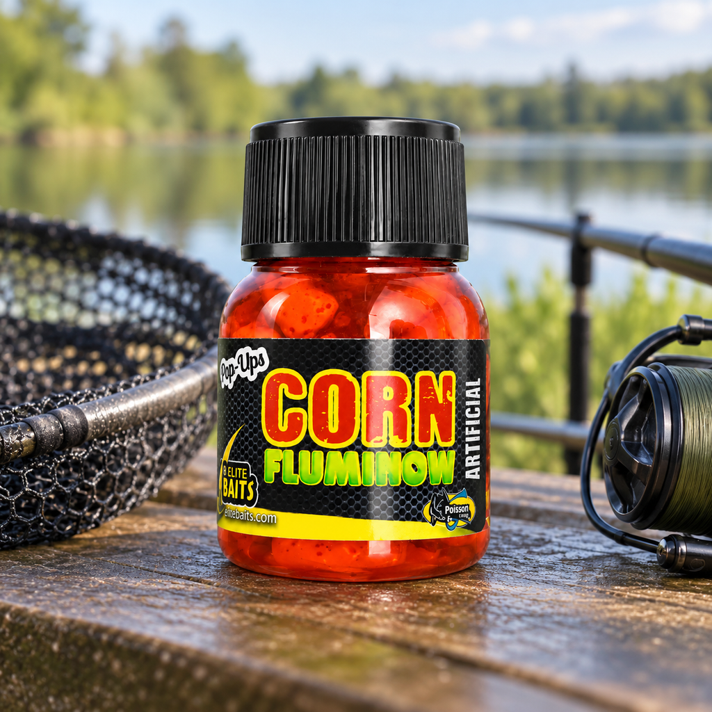 Corn Fluminow Artificial Pop-Ups en entorno de pesca