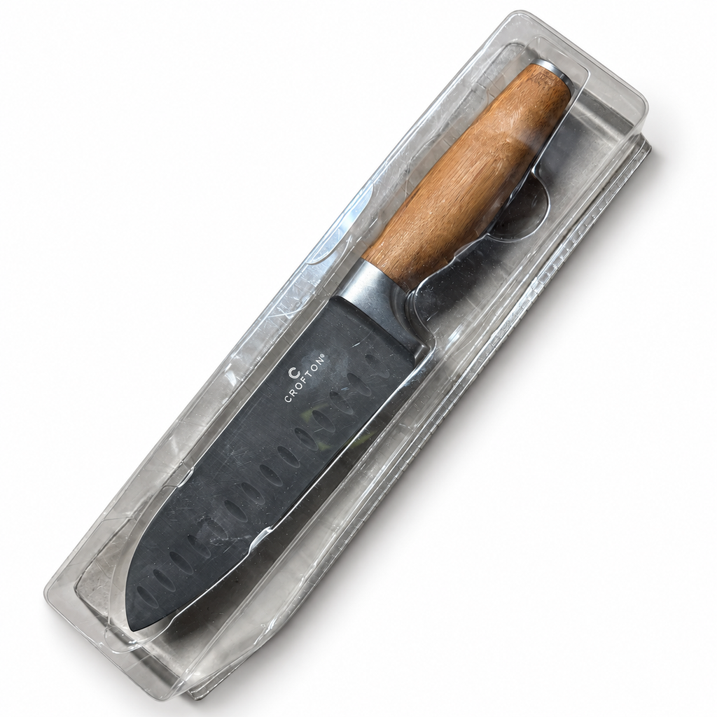 Crofton cuchillo de cocina alveolado: producto en su presentación original sobre fondo blanco