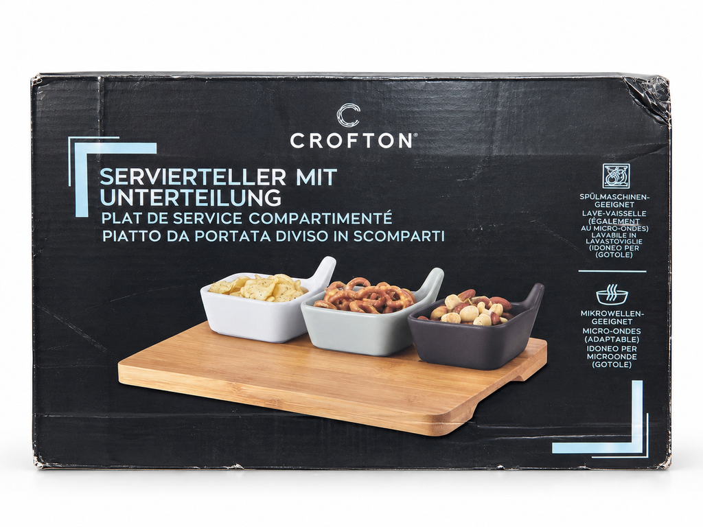 Crofton set de 3 cuencos de gres con bandeja de bambú · portada