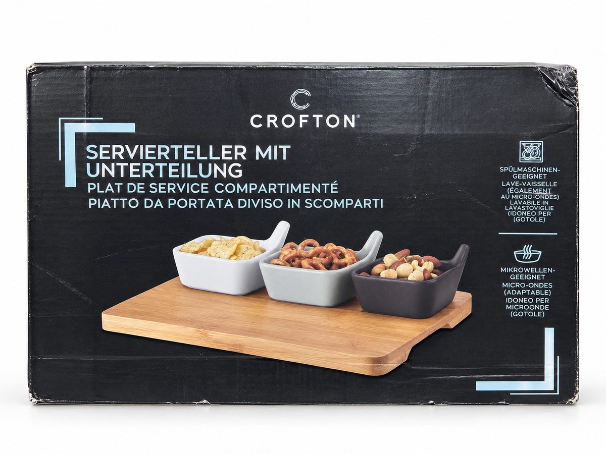 Crofton set de 3 cuencos de gres con bandeja de bambú · portada