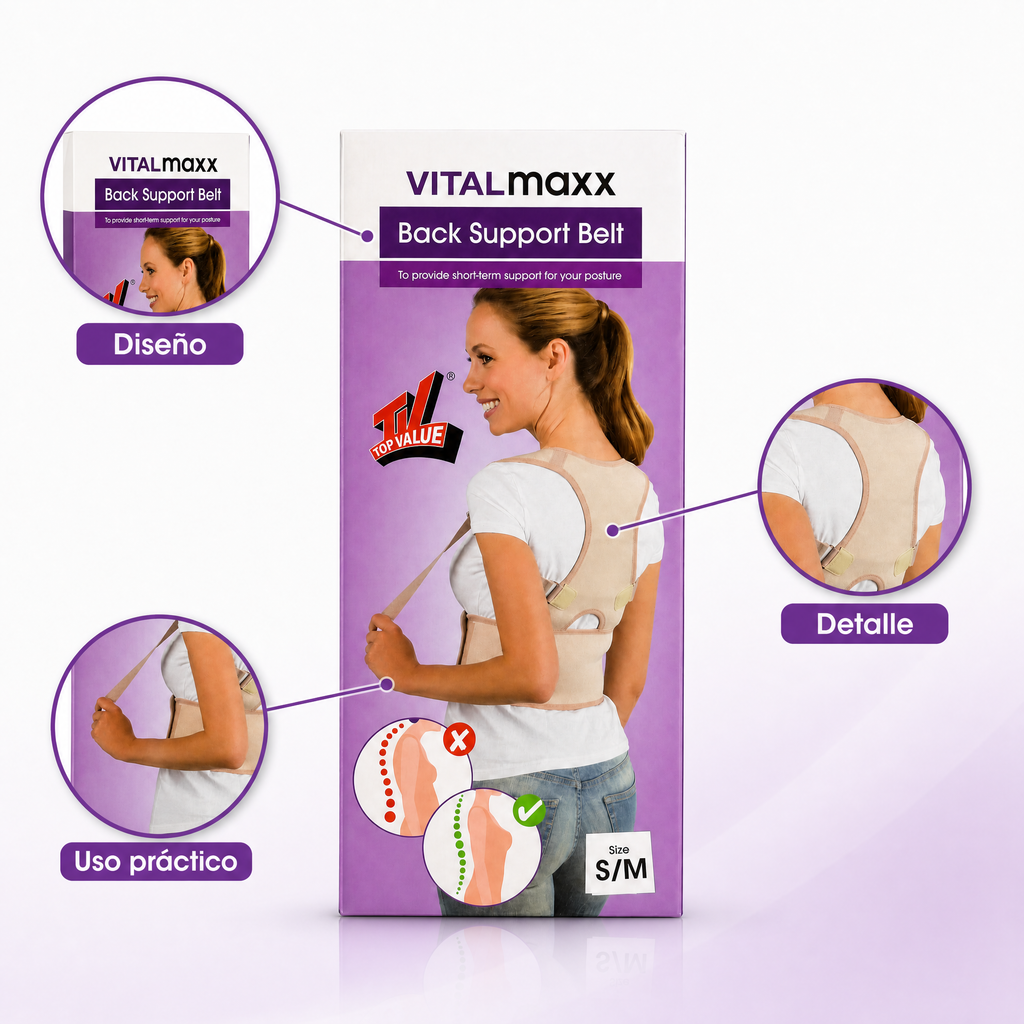 Vitalmaxx Cinturón corrector de espalda talla S/M uso diario