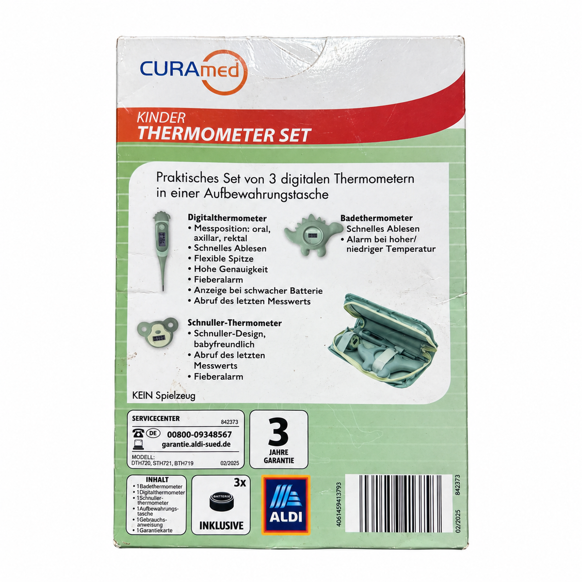 Reverso de la caja CURAmed con contenido e instrucciones