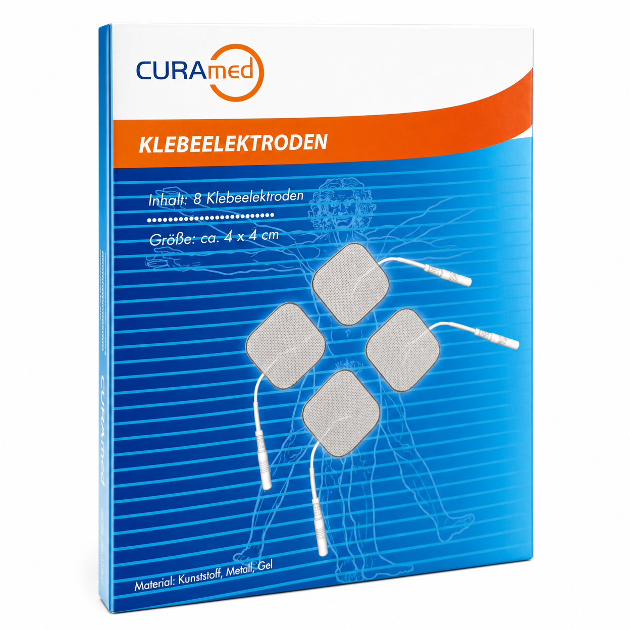 Electrodos Adhesivos CURAmed — Repuesto TENS (8 uds, 4x4cm)