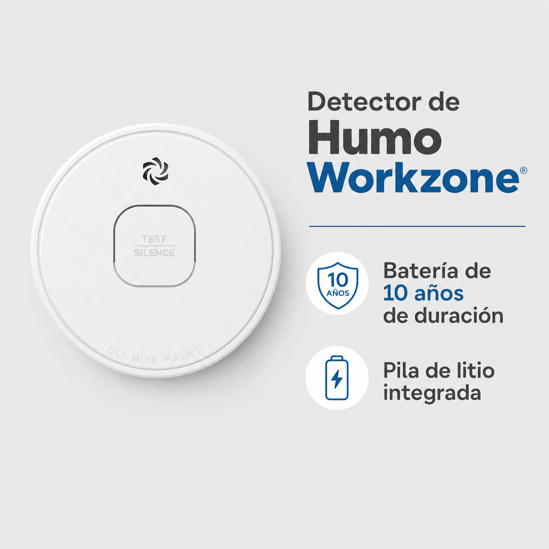 Detector de Humo Workzone con Batería de 10 Años