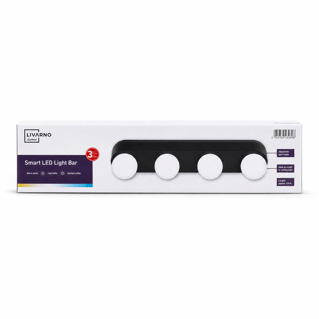Livarno Smart barra de luz LED con 4 focos orientables
