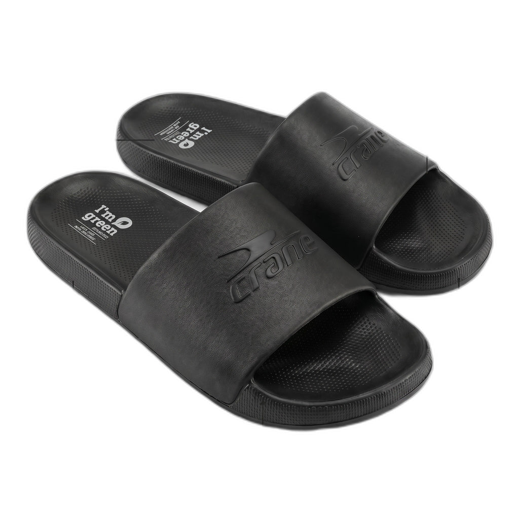 Chanclas Slides Sugar Cane EVA Crane Negras — Ecológicas I'm Green