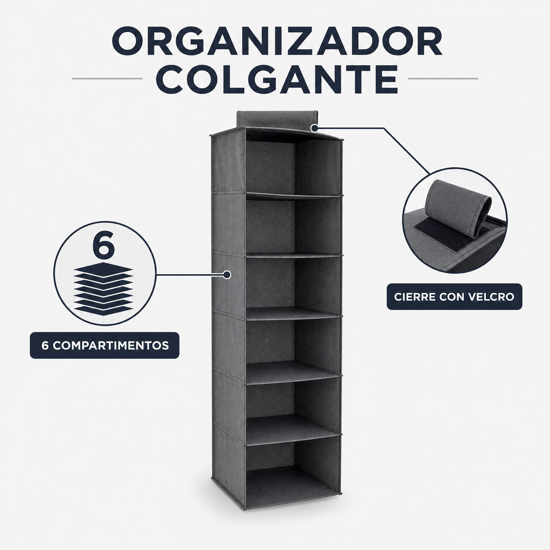 Organizador Colgante Livarno Home con 6 Compartimentos