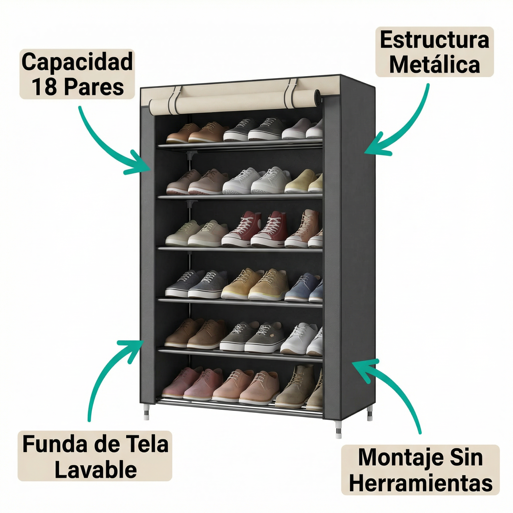 Zapatero para 18 Pares de Zapatos