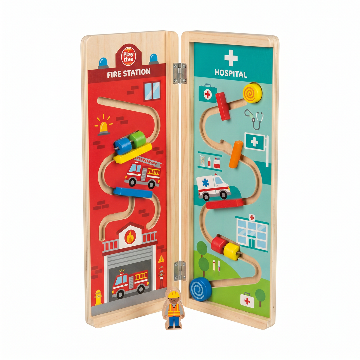 Set de Juego Madera Bomberos y Hospital — Playtive