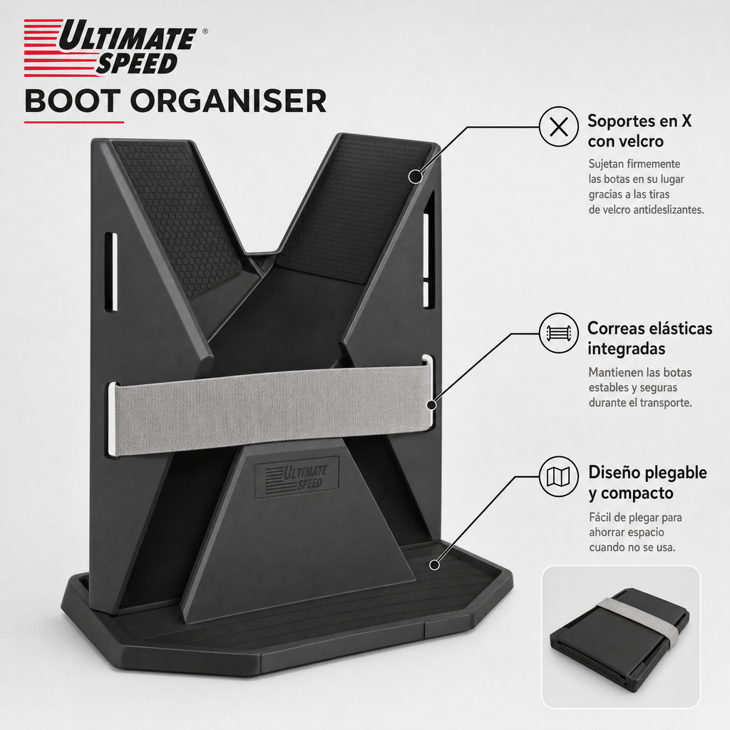Ultimate Speed Organizadores de maletero plegables set de 2 con velcro y correas elásticas