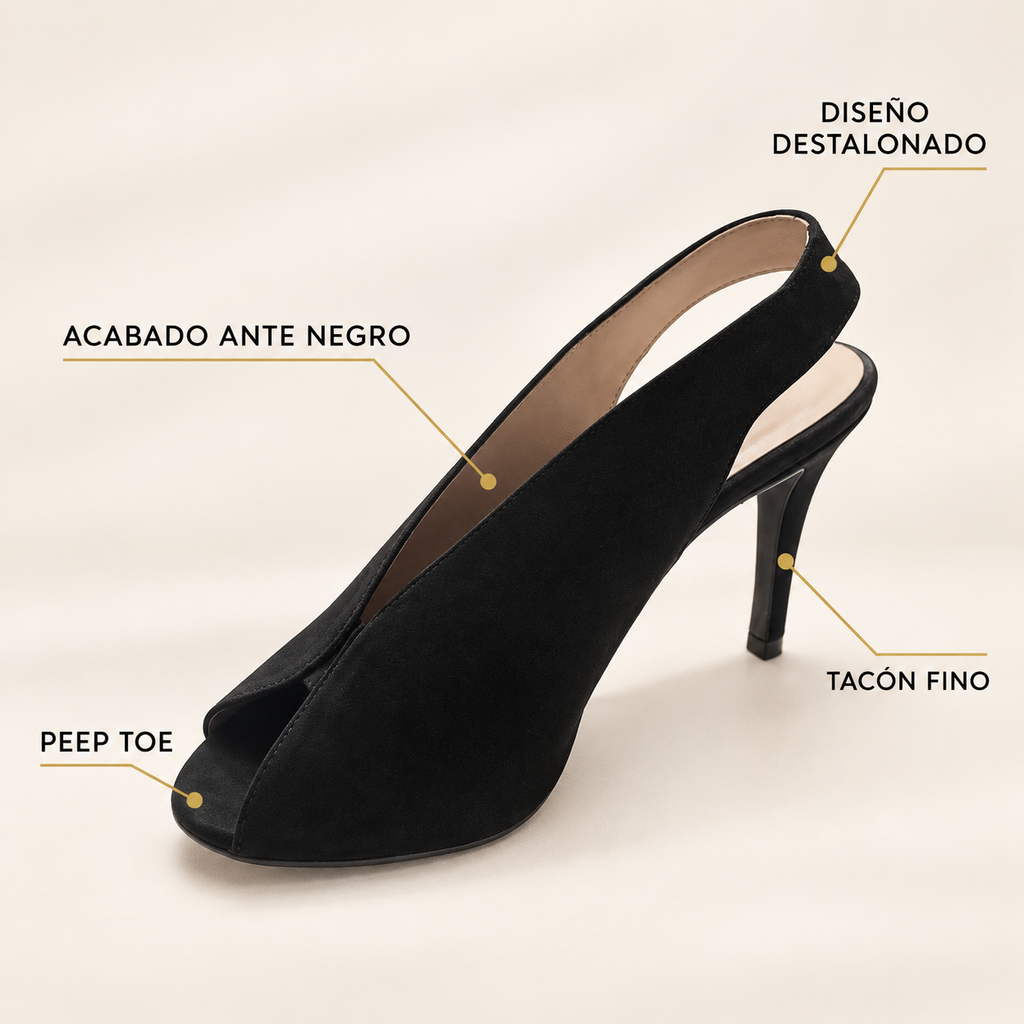 Características de los zapatos Daniela Vega 1594 Ante Negro