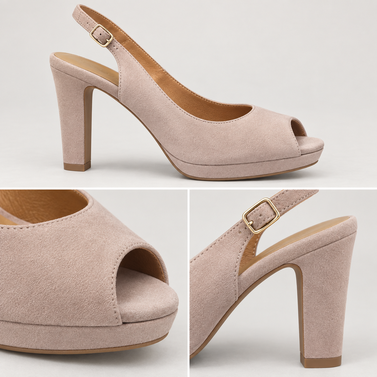 Detalles del peep toe y plataforma Daniela Vega 1615