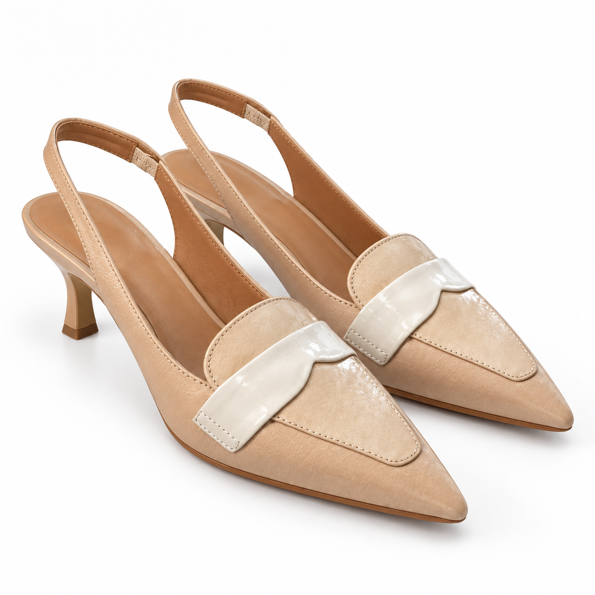 Zapatos destalonados Daniela Vega 2379 Krokante Combi Natural - vista principal