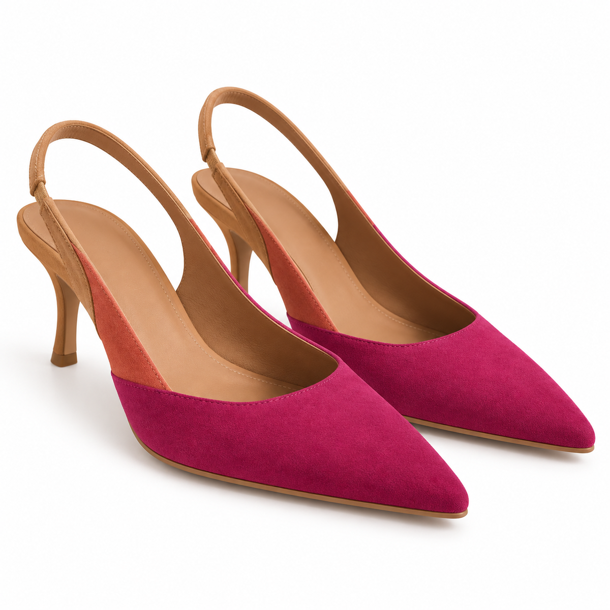 Zapatos destalonados Daniela Vega 2445 ante fucsia - vista principal
