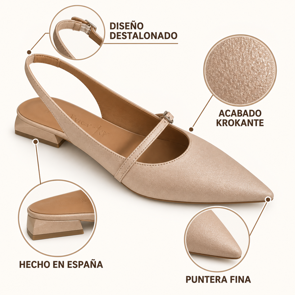 Características de los zapatos Daniela Vega 2452 Krokante Sahara