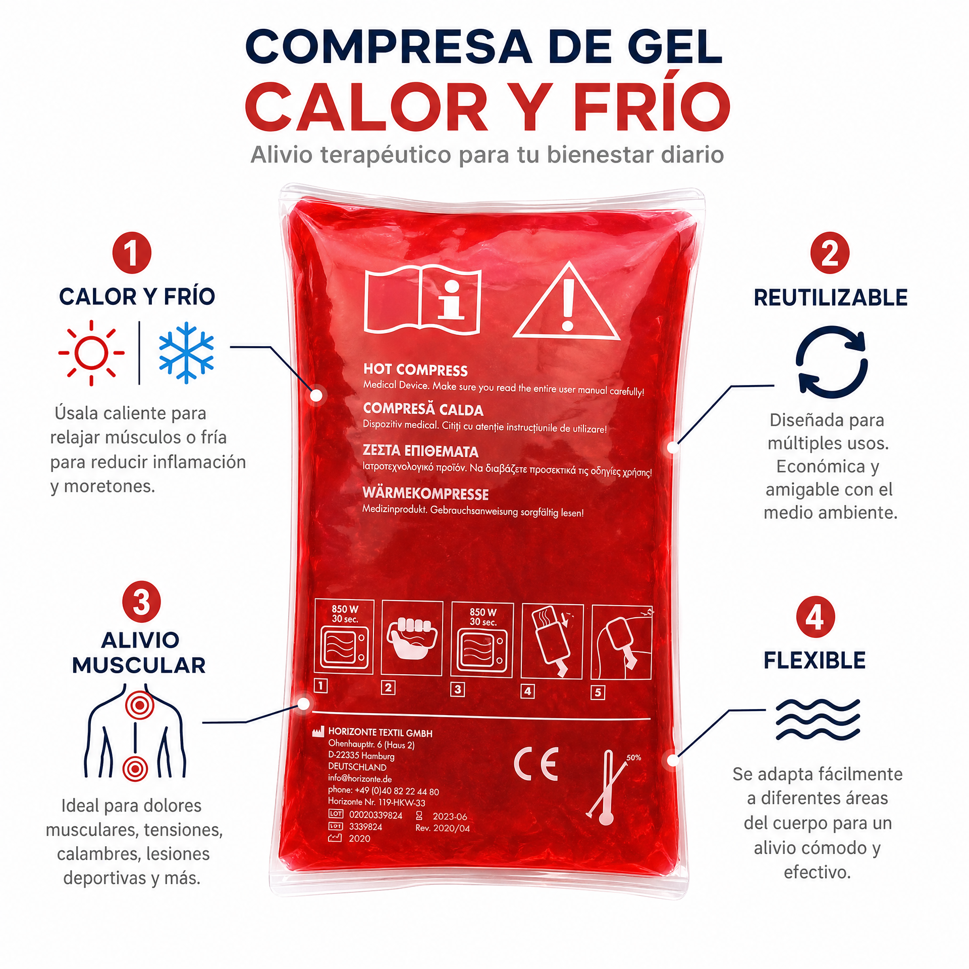 Compresa Caliente Gel Reutilizable