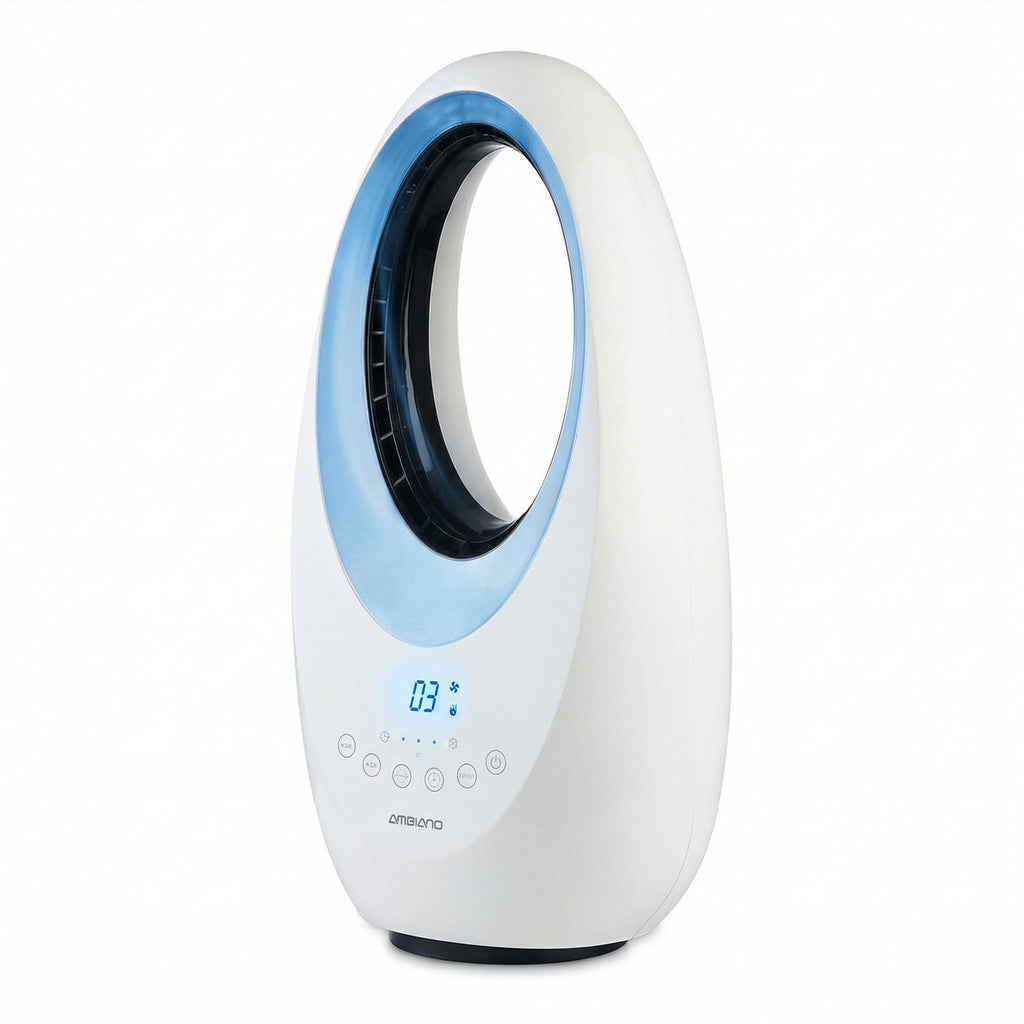 Ventilador de Diseño Sin Aspas con Iluminación LED y Pantalla Digital | Ambiano