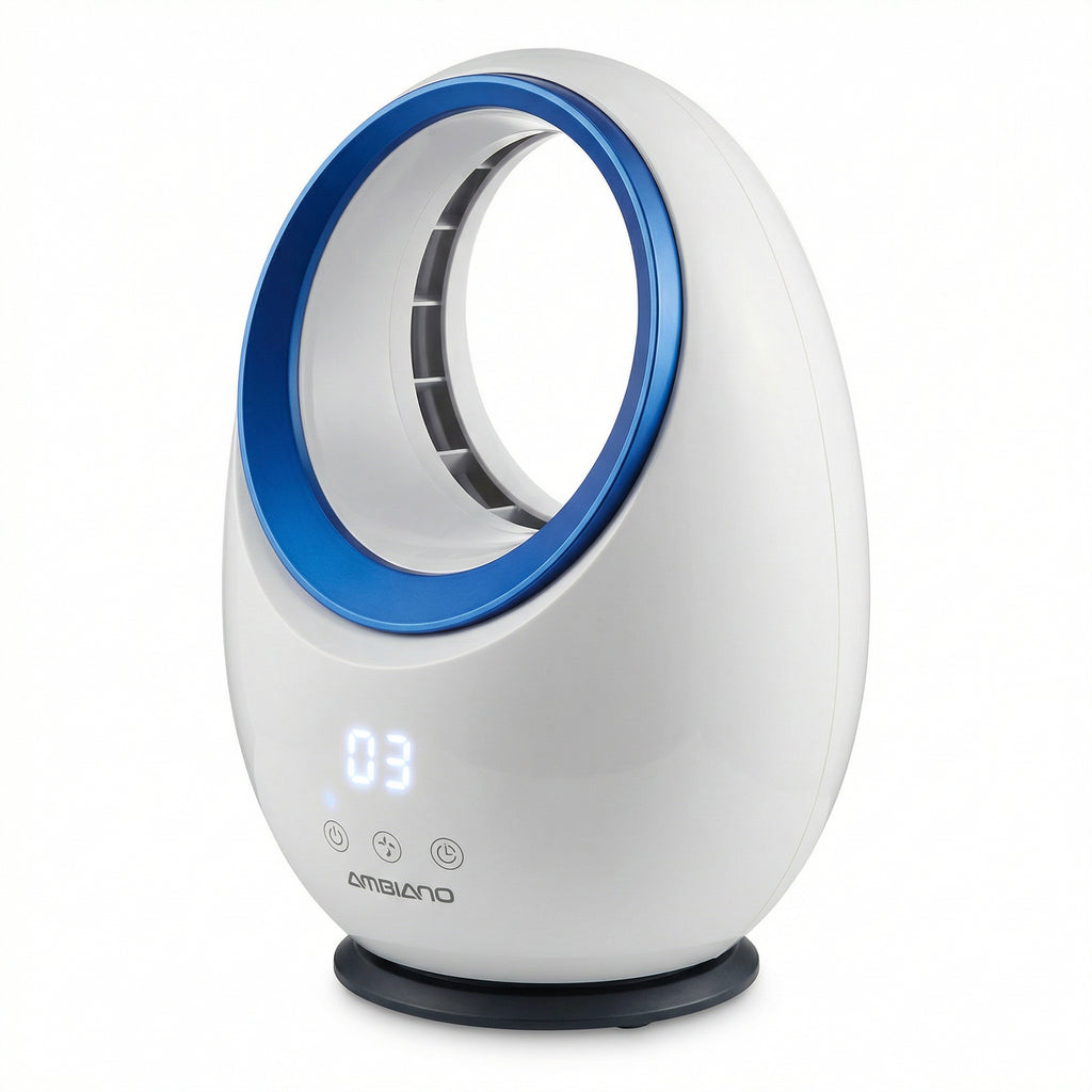 Ventilador de Diseño Sin Aspas con Iluminación LED y Pantalla Digital | Ambiano