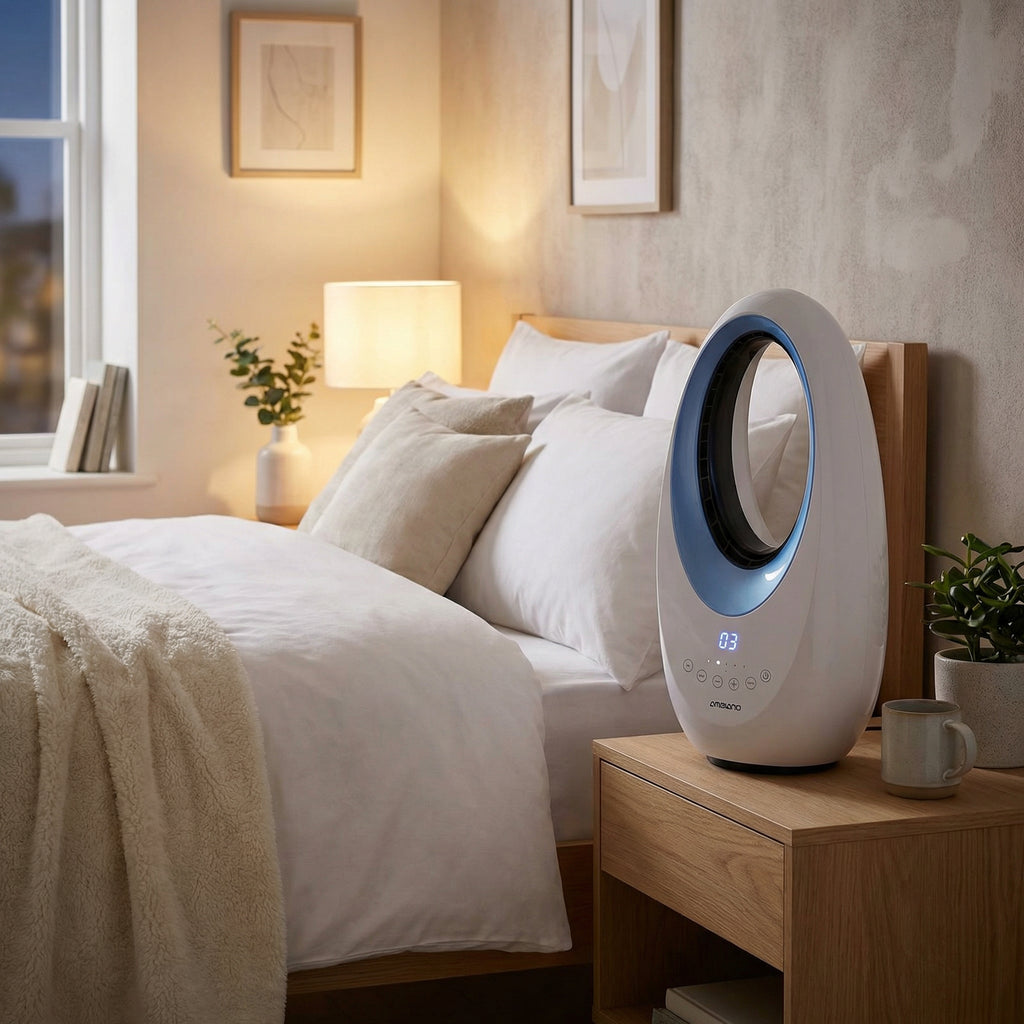 Ventilador de Diseño Sin Aspas con Iluminación LED y Pantalla Digital | Ambiano