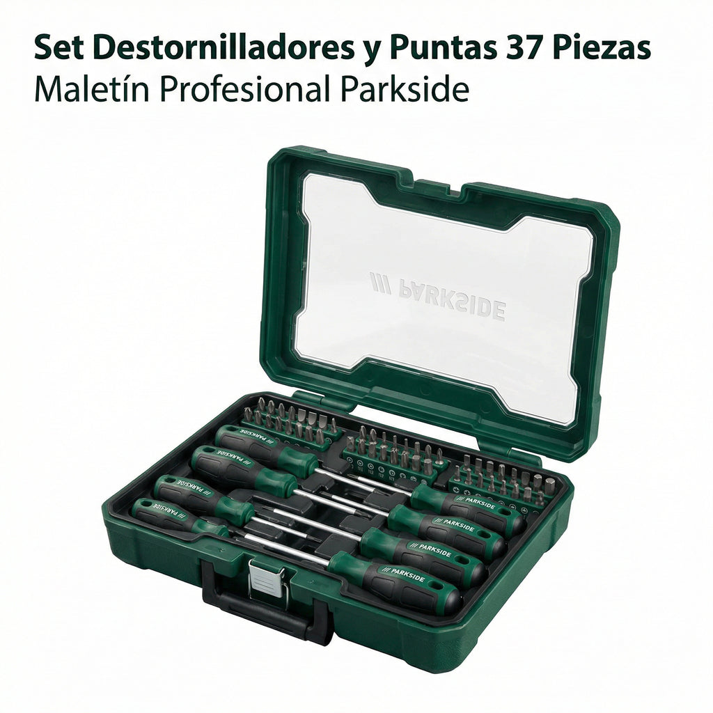 Set Destornilladores y Puntas Magnéticas 37 Piezas con Maletín | Parkside