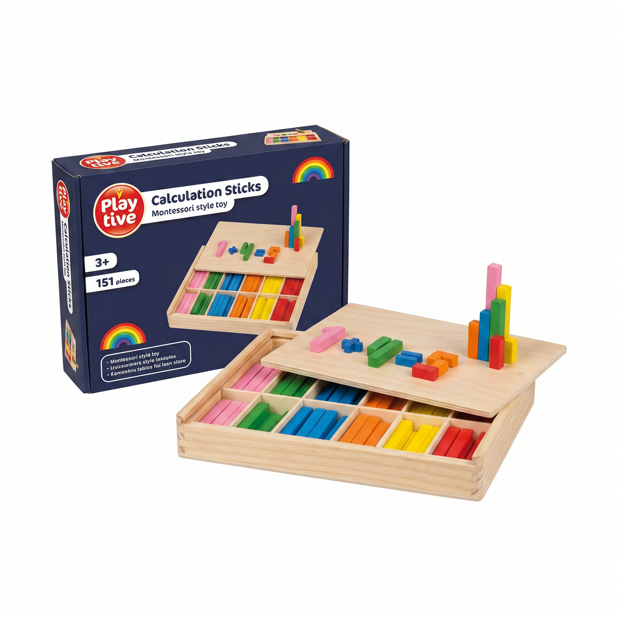 Regletas de Cálculo Montessori Playtive — 151 Piezas