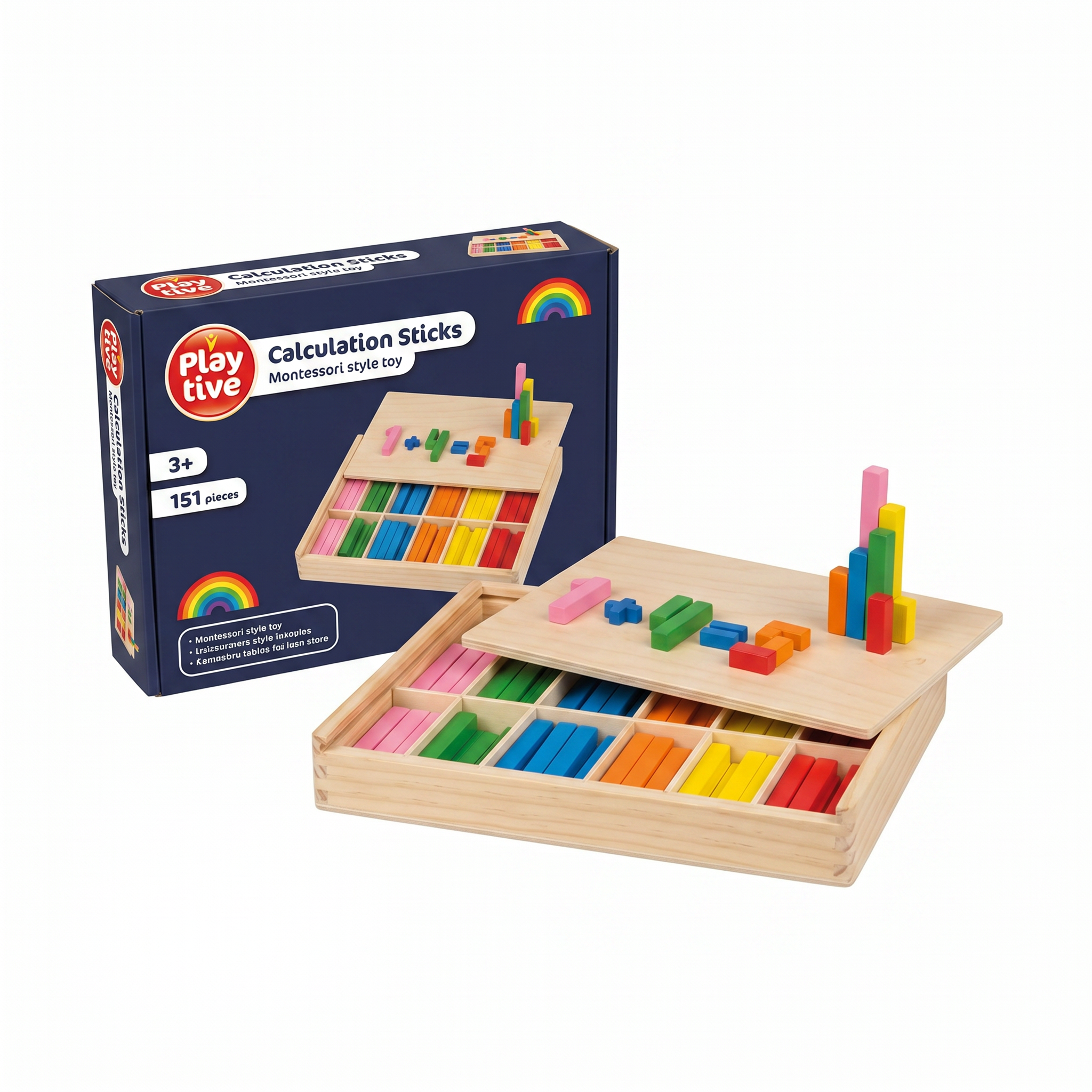 Regletas de Cálculo Montessori Playtive — 151 Piezas
