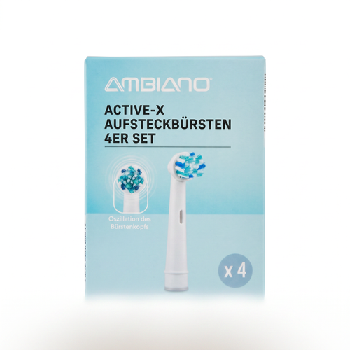 Ambiano Active-X, pack de 4 cabezales de recambio oscilantes